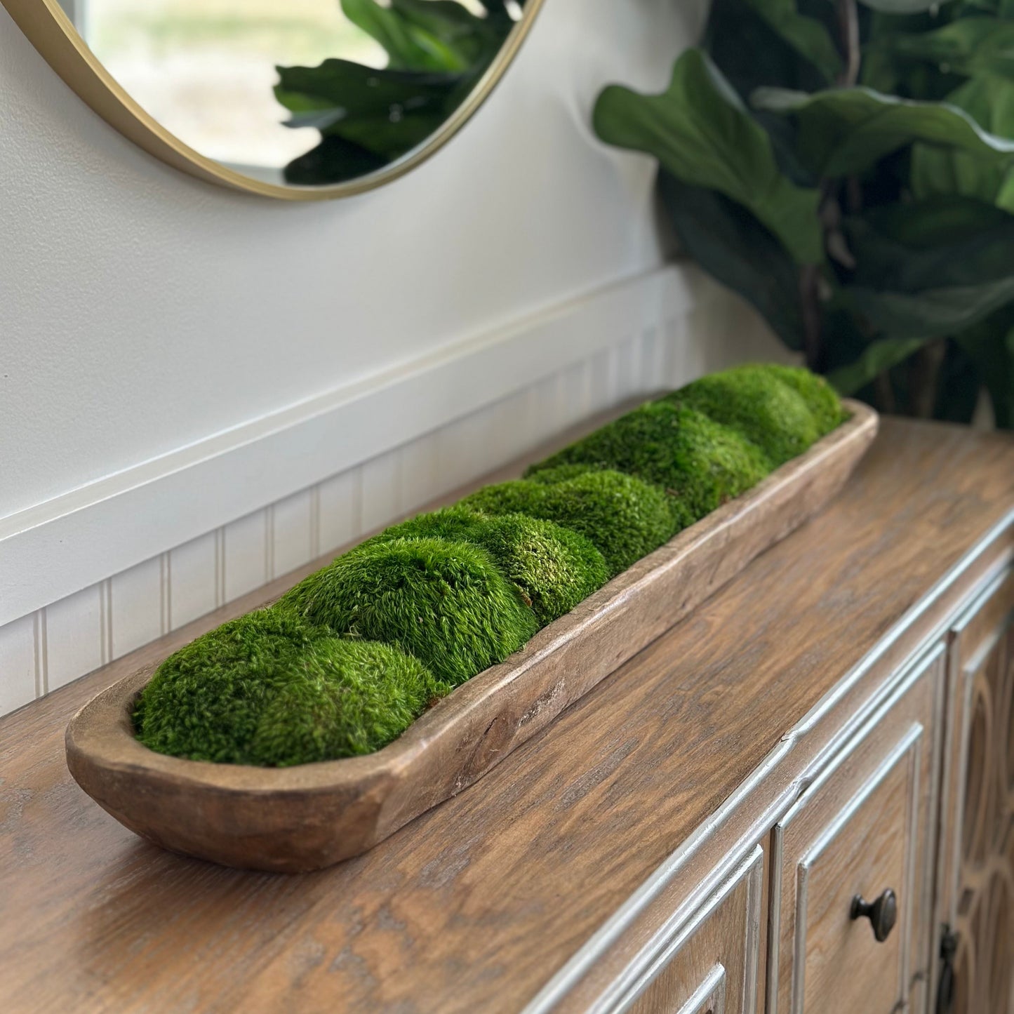 Dark Walnut Moss Dough Bowl 30"