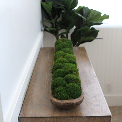 Dark Walnut Moss Dough Bowl