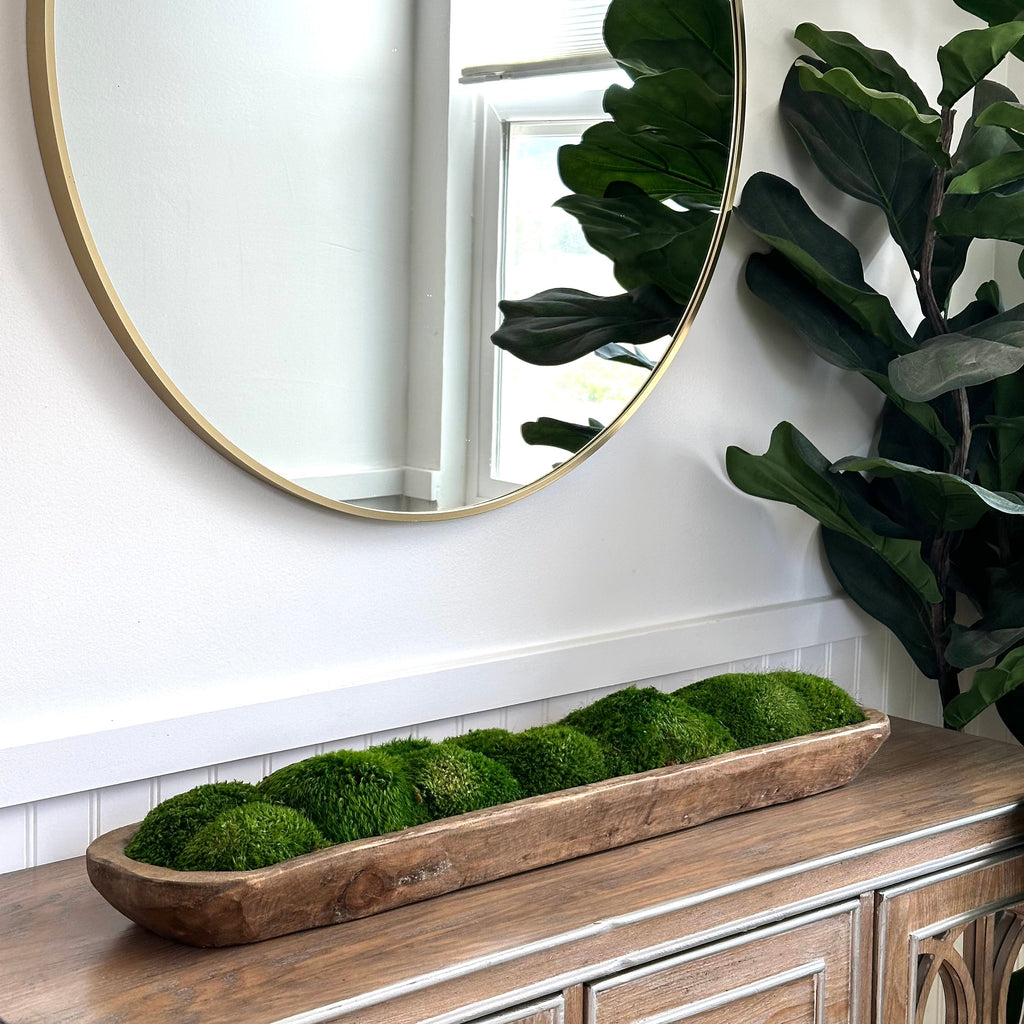 Dark Walnut Moss Dough Bowl 30"