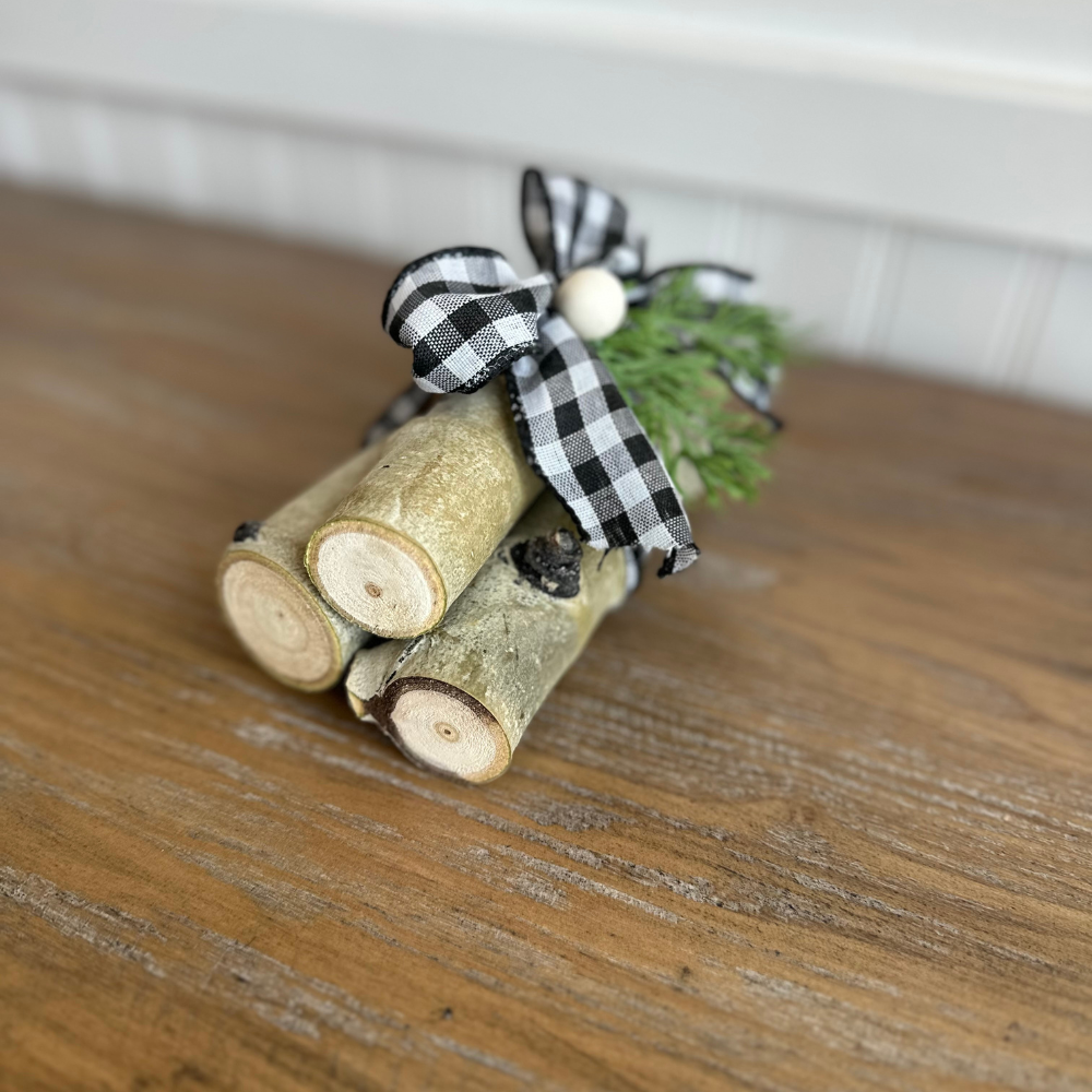 Birch Log Christmas Decor