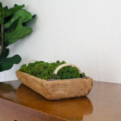 Table Centerpiece Moss Bowl Arrangement With Handles